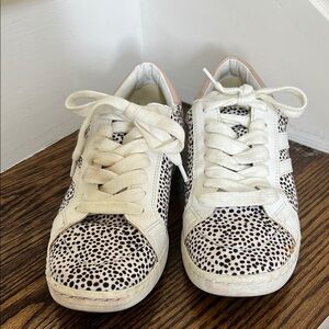 Dolce Vita White and Black Sneakers with Spotted Toe